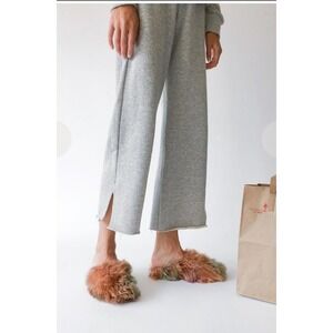 Simon Miller Canal Cotton Sweatpant Flare Gray Pull On Fleece Sz 0 XS USA Lounge